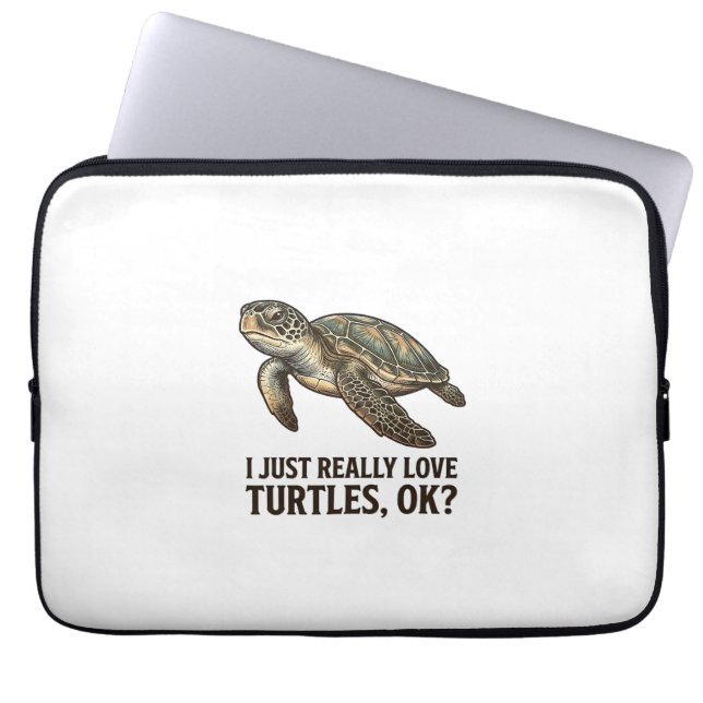 Vintage Schildpad Liefhebber Grappig Zee Schildpad Laptop Sleeve (Voorkant)