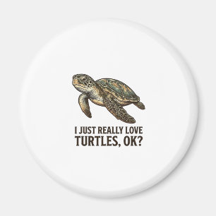 Vintage Schildpad Liefhebber Grappig Zee Schildpad Magneet