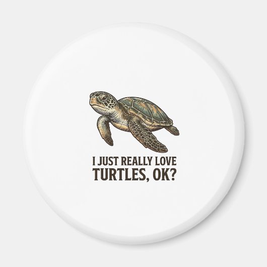 Vintage Schildpad Liefhebber Grappig Zee Schildpad Magneet (Voorkant)