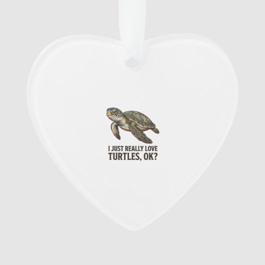 Vintage Schildpad Liefhebber Grappig Zee Schildpad Ornament (voorkant)