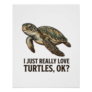 Vintage Schildpad Liefhebber Grappig Zee Schildpad Perfect Poster