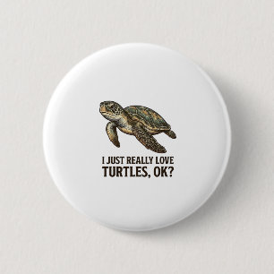 Vintage Schildpad Liefhebber Grappig Zee Schildpad Ronde Button 5,7 Cm