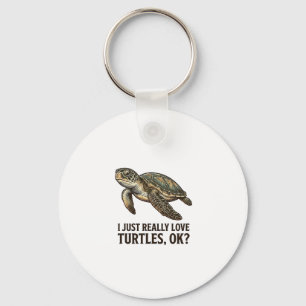 Vintage Schildpad Liefhebber Grappig Zee Schildpad Sleutelhanger