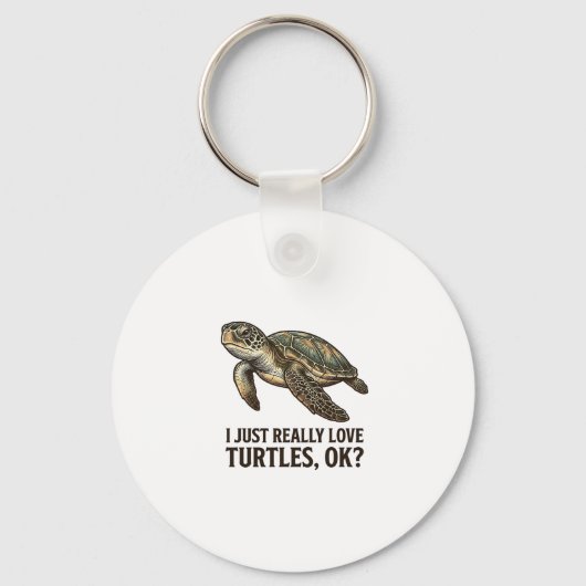 Vintage Schildpad Liefhebber Grappig Zee Schildpad Sleutelhanger (Voorkant)