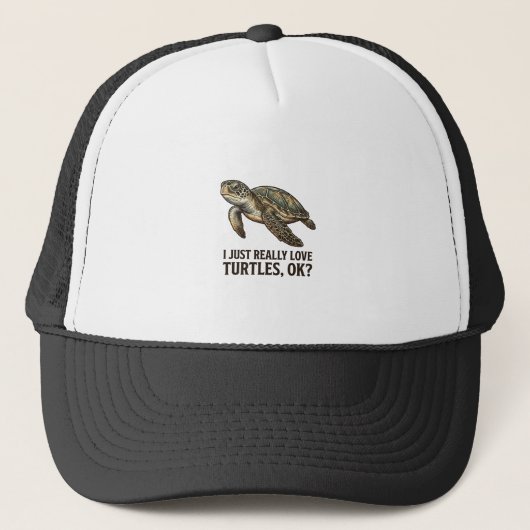 Vintage Schildpad Liefhebber Grappig Zeeschildpad Trucker Pet (Voorkant)