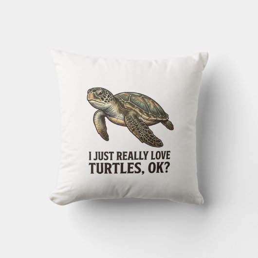 Vintage Schildpad Liefhebber Grappige Zee Schildpa Kussen (Voorkant)
