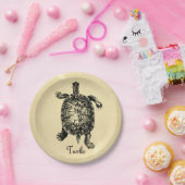 VINTAGE SCHILDPAD PAPIEREN BORDJE (Feest)