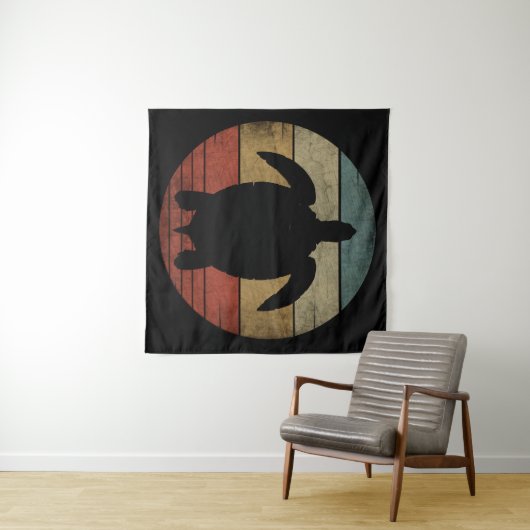 VINTAGE SCHILDPAD  WANDKLEED (In Situ (horizontaal))