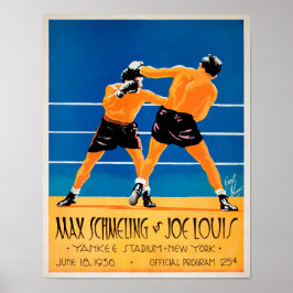 Vintage Schmeling vs. Lewis Program Hoesje Poster