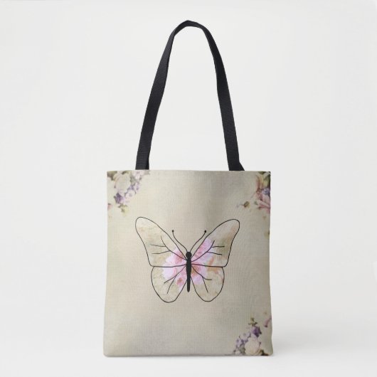 Vintage Schmetterling Tote Bag (Voorkant)