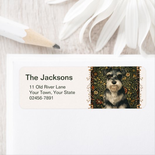 Vintage Schnauzer cute Etiket (Insitu)