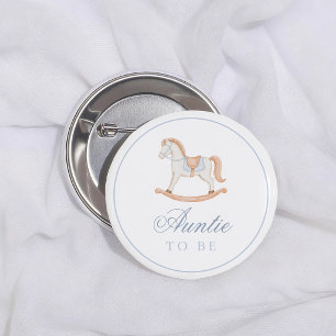 Vintage Schommelend Paard Baby Shower  Tante Wordt Ronde Button 5,7 Cm