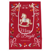 Vintage Schommelpaard Merry & Bright Cadeautas (Achterkant)