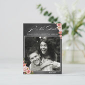 Vintage schoolbord Boho bloem bruiloft Briefkaart (Staand voorkant)