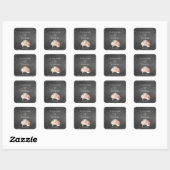 Vintage schoolbord Boho bloem bruiloft Vierkante Sticker (Vel)