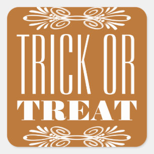 Vintage schoolbord trick or treat Halloween vierka Vierkante Sticker