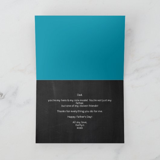 Vintage schoolbord! Vaderdag Kaart (Binnen)