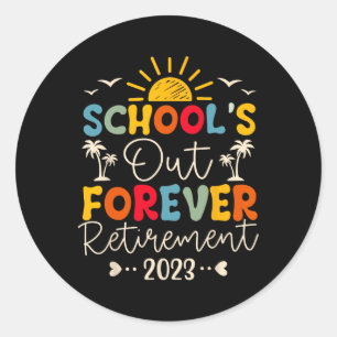 Vintage School's Out Voor Altijd Pensioen Leraar R Ronde Sticker