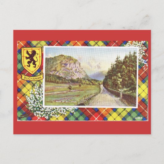 Vintage Schotland, Buchanan, pas van Ballater Briefkaart (Voorkant)