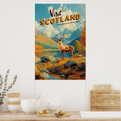 Vintage Schotland Cairngorms Rendier Poster (Keuken)