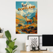 Vintage Schotland Cairngorms Rendier Poster (Thuiskantoor)