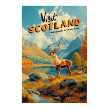 Vintage Schotland Cairngorms Rendier Poster