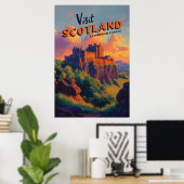 Vintage Schotland Edinburgh Castle Poster (Thuiskantoor)