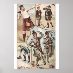 Vintage "Schotland" koffie van Arbuckle Bros Poster