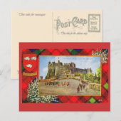 Vintage Schotland, Robertson, Edinburgh-kasteel Briefkaart (Voorkant / Achterkant)