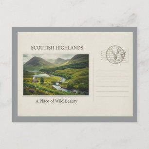 Vintage Schotse Hoogland Natuur Ansichtkaart Briefkaart
