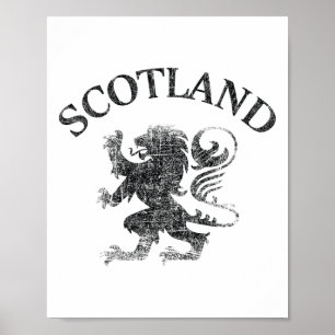Vintage Schotse Leeuw Rampant Schotland Vlag Rubgy Poster