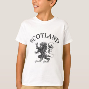 Vintage Schotse Leeuw Wapperend Schotland Vlag Rub T-shirt