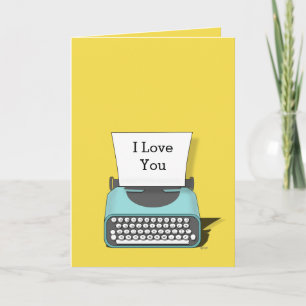 Vintage Schrijfmachine I Love You Tekstkaart Kaart