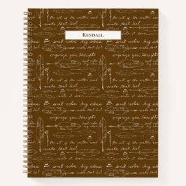 Vintage Schrijfveer & Inkt Notitieboek Met Eigen N