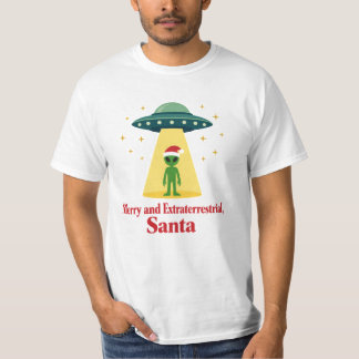Vintage Sci Fi Alien Kerstmis UFO Voor Santa Fans T-shirt