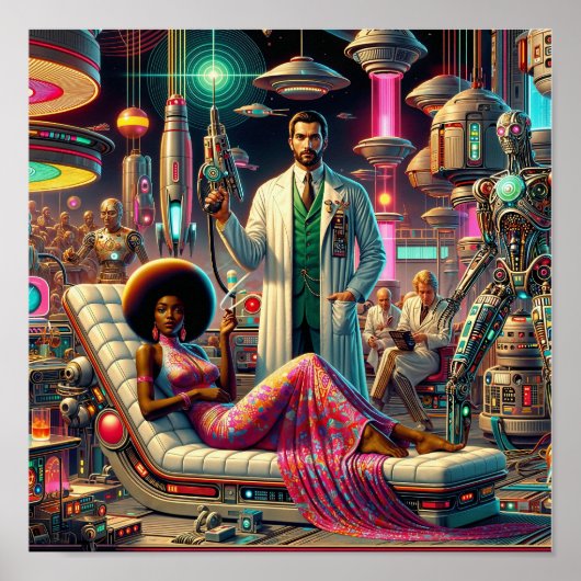 Vintage Sci-Fi Aliens Poster (Voorkant)