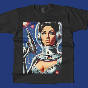 Vintage Sci-fi Ruimtevaartmeisje T-shirt
