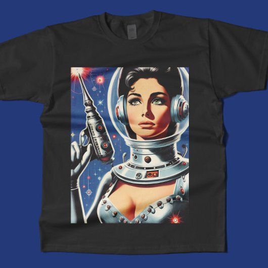 Vintage Sci-fi Ruimtevaartmeisje T-shirt