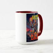 Vintage Sci-Fi Tactical Grill Soldier Parody Mok (Voorkant rechts)