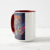 Vintage Sci-Fi Tactical Grill Soldier Parody Mok (Voorkant links)