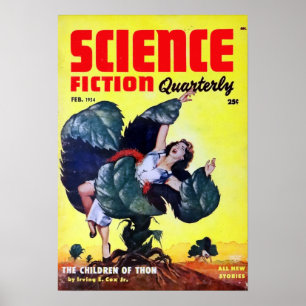 Vintage Science Fiction Man Eating Planten Poster