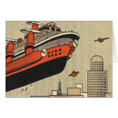 Vintage Sciencefiction-cruiseschip Helikopter (Voorkant Horizontaal)