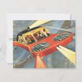 Vintage Sciencefiction Futuristische Auto Uitnodig Kaart (Voorkant)