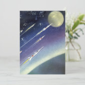 Vintage Sciencefiction-raketten in de ruimte per p (Staand voorkant)