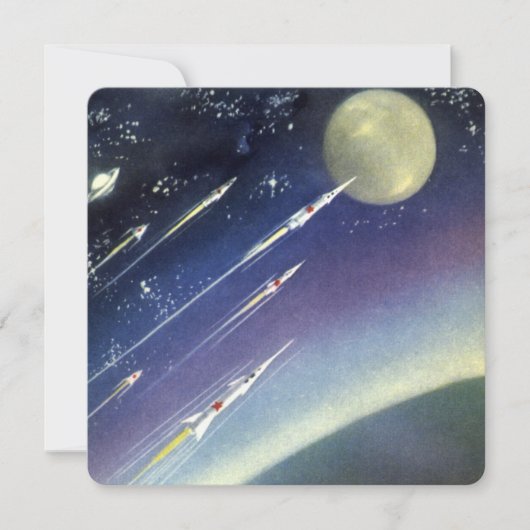 Vintage Sciencefiction-raketten in de ruimte per p (Voorkant)