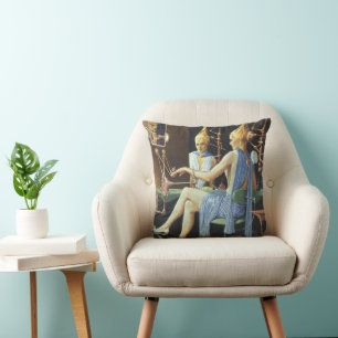 Vintage Sciencefiction Schoonheidssalon Spa Manicu Kussen