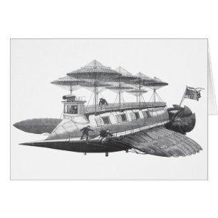 Vintage Sciencefiction Steampunk Luchtvaartuig Ecl