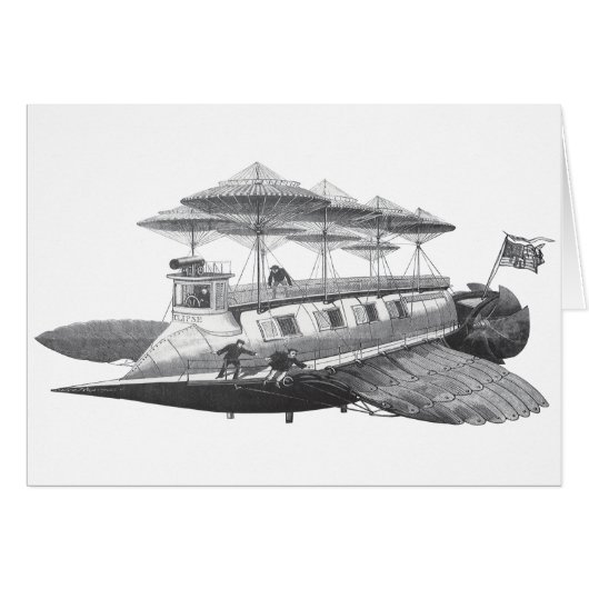 Vintage Sciencefiction Steampunk Luchtvaartuig Ecl (Voorkant Horizontaal)