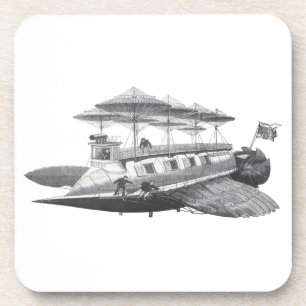Vintage Sciencefiction Steampunk Luchtvaartuig Ecl Bier Onderzetter