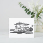 Vintage Sciencefiction Steampunk Luchtvaartuig Ecl Briefkaart (Staand voorkant)